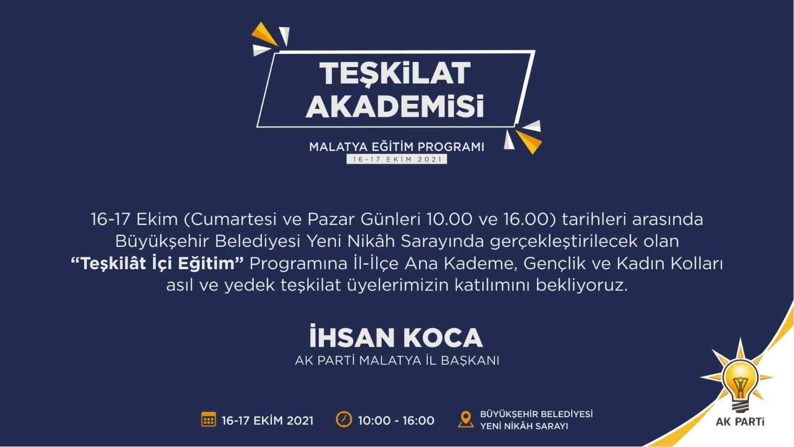 AK Parti Malatya’da “Teşkilât İçi Eğitim”