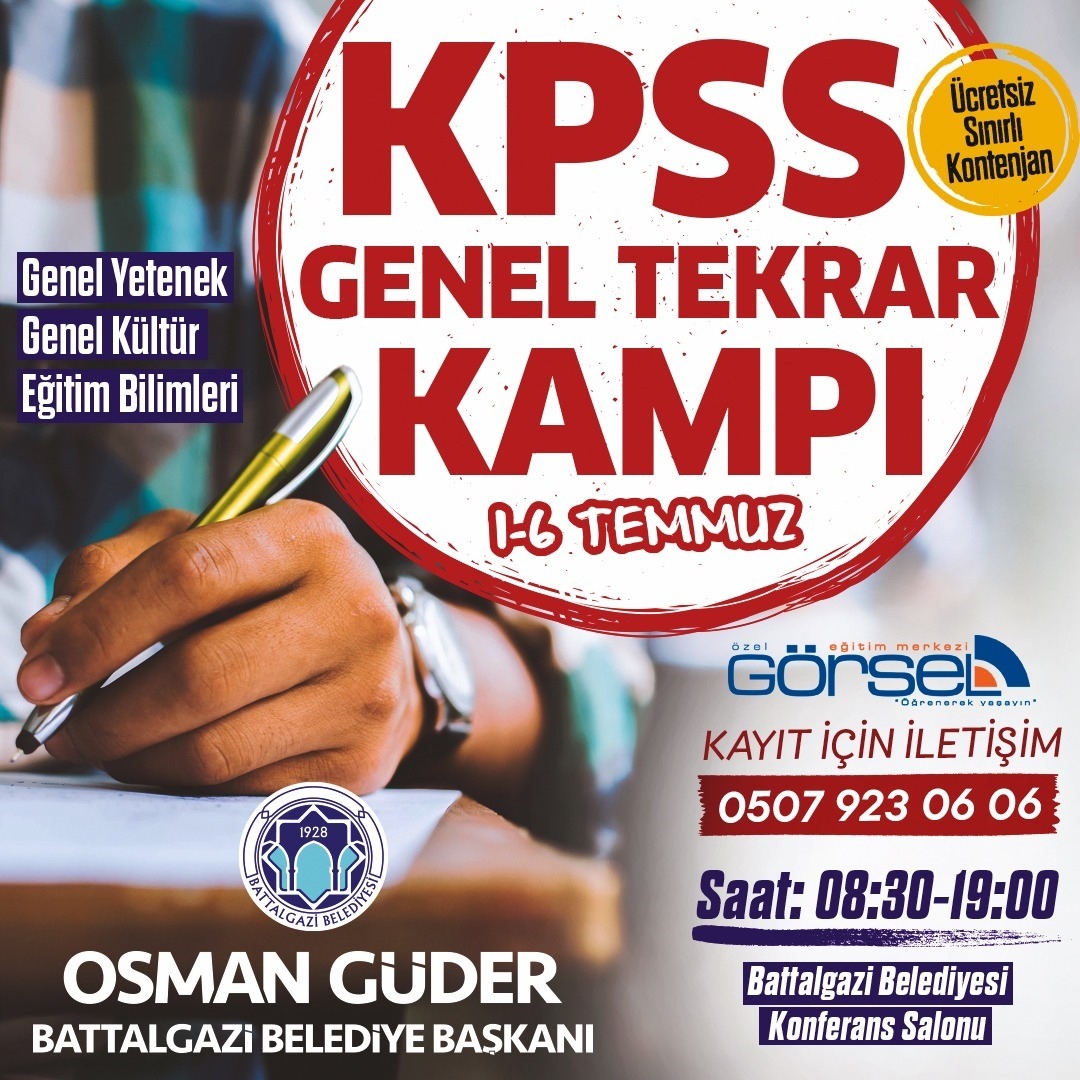 Battalgazi Belediyesinden Memur Adaylına Eğitim Desteği