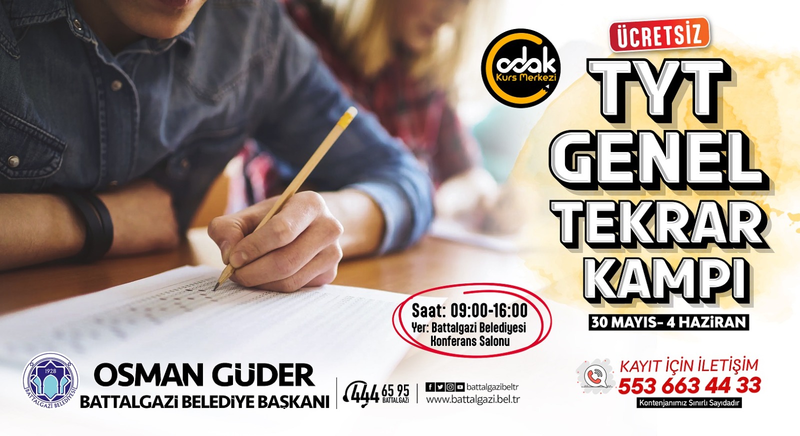 Battalgazi Belediyesinden Öğrenciler Sınav Desteği