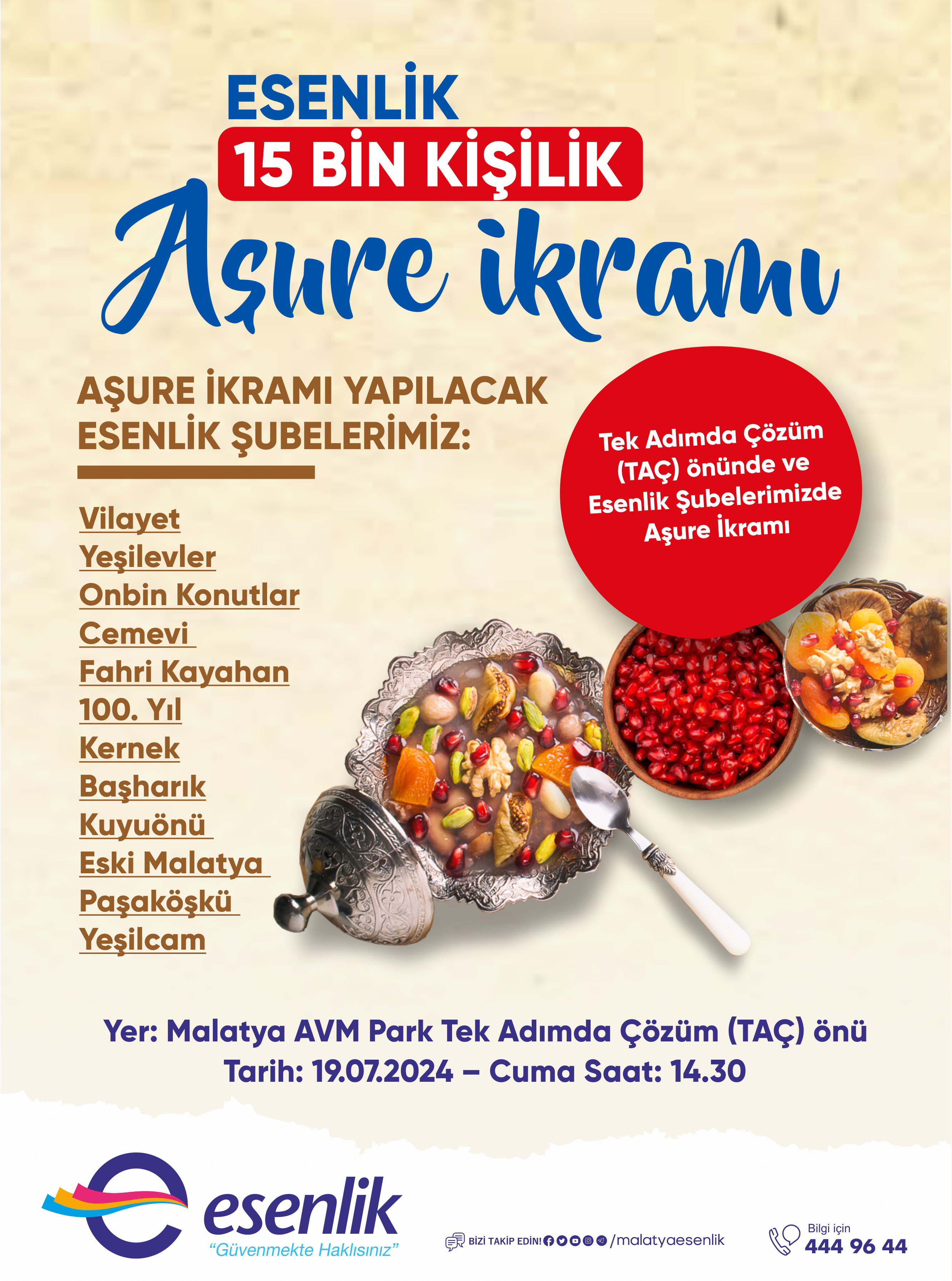 Esenlik 15 Bin Kişilik "Aşure İkramı" Gerçekleştirecek