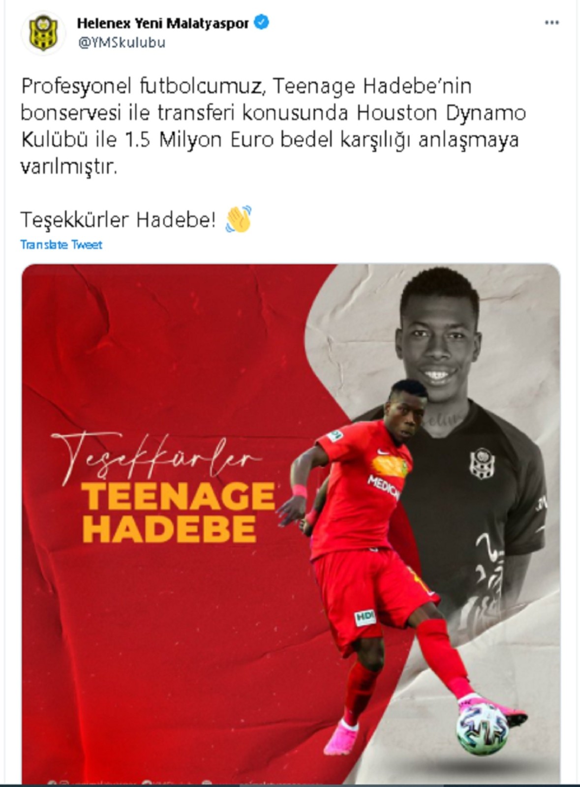 Hadebe transfer oldu