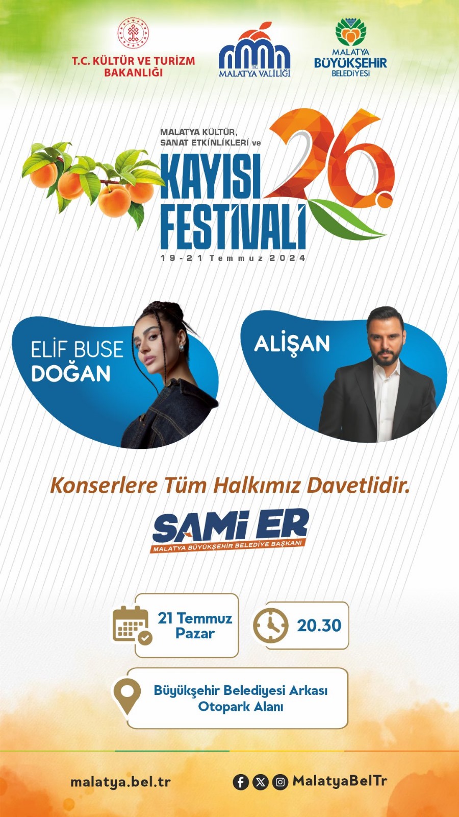 Kayısı Festivalinde Elif Buse Doğan ve Alişan Sahne Alacak