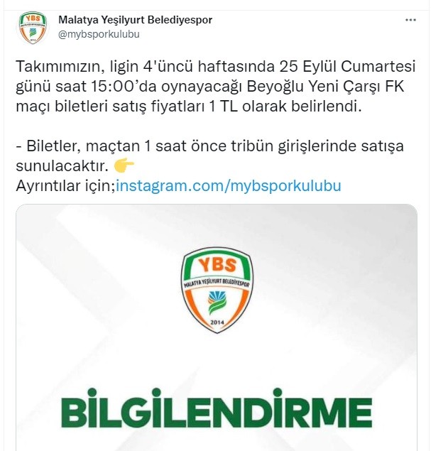 Maç biletleri 1 TL’den satılacak