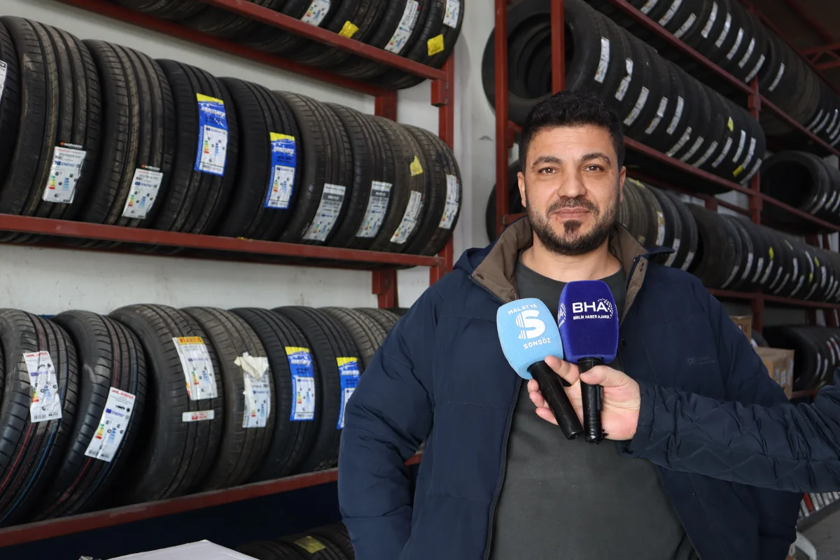 Malatya’da sürücüler lastikçilere akın ediyor