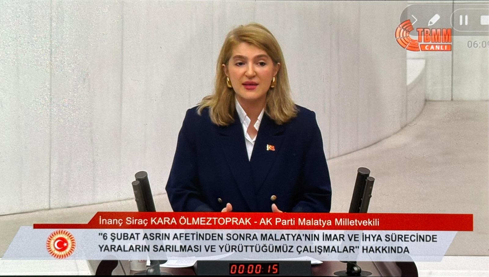 ÖLMEZTOPRAK TBMM GENEL KURULU’NDA KONUŞTU