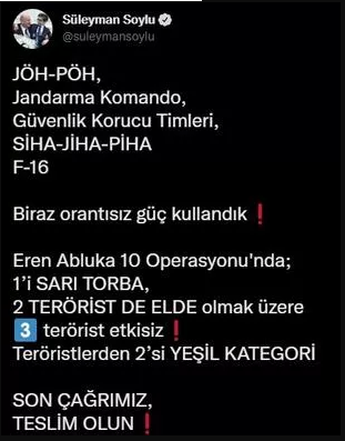 Terör Örgütüne Tendürek Dağı Kırsalında Darbe