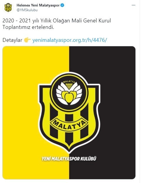 Yeni Malatyaspor’da mali genel kurul ertelendi