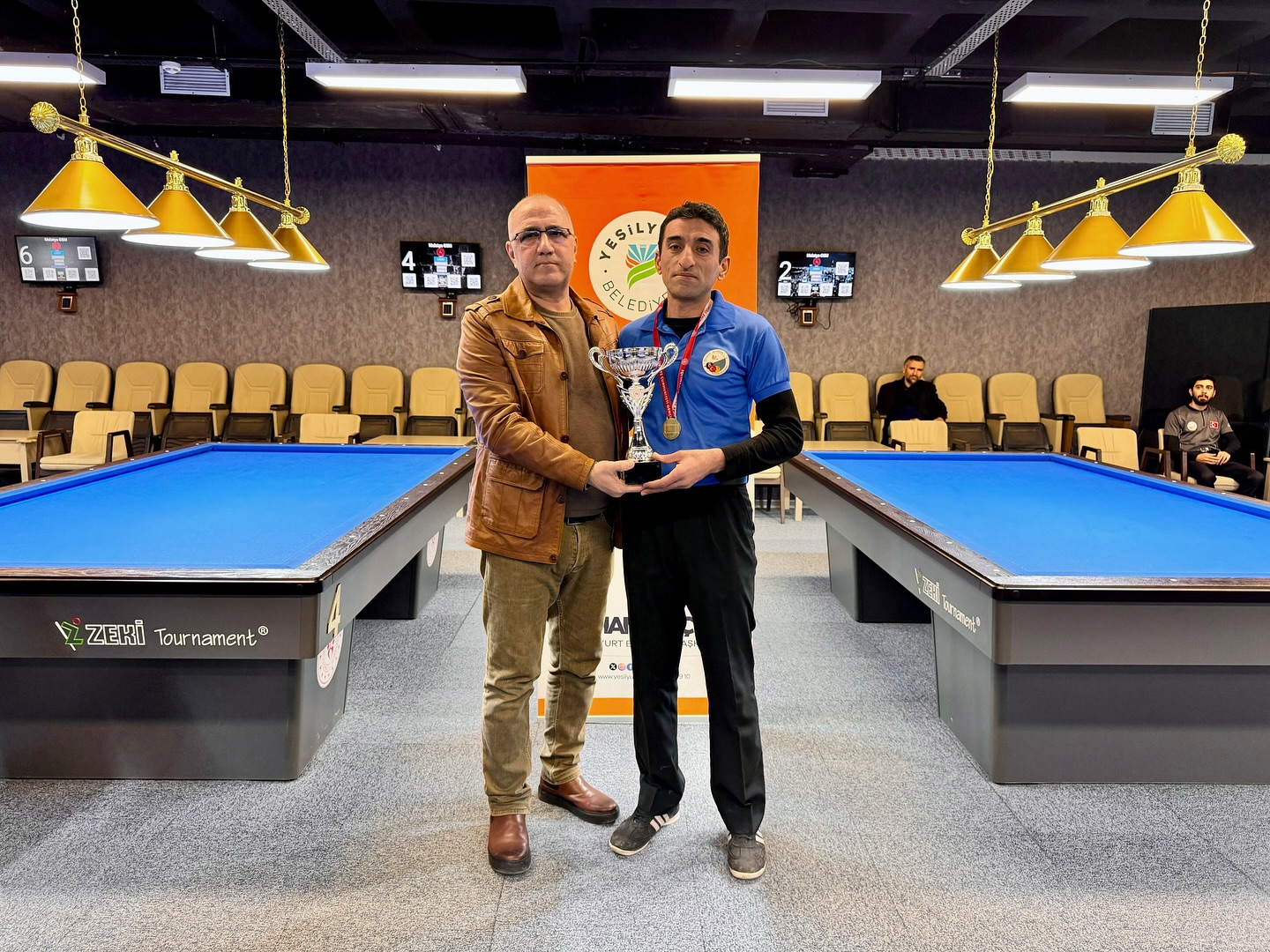 Yeşilyurt Belediyesi 3 Bant Bilardo Turnuvasında Dereceye Girenler Ödüllendirildi